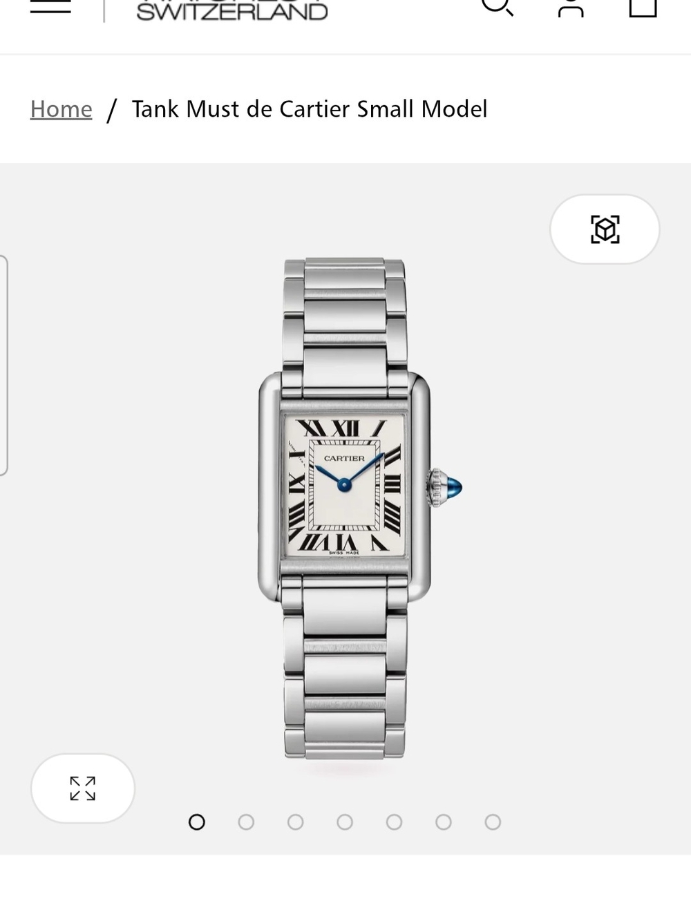 Cartier Tank Must Small Model Stainless Steel Watch - Silver & White